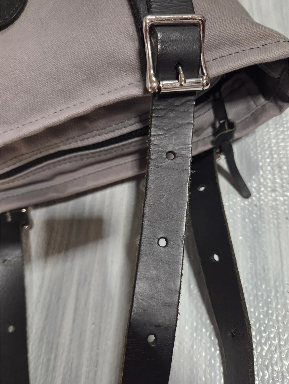 Duluth Pack Canvas & Leather Lakewalk Tote Grey Purse Bag Women’s